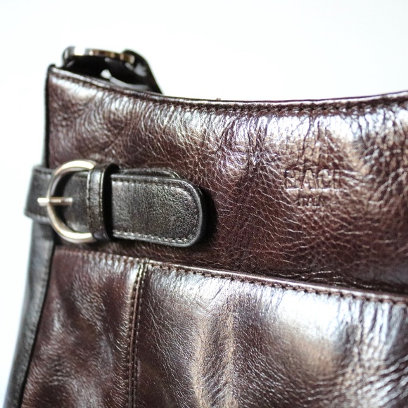 BACI Italian Purse Shoulder Bag Brown Italian Leather & Man Made Trim Fall - Picture 4 of 9